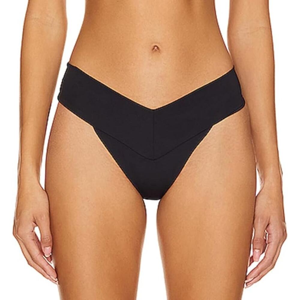 NWT Yelaivp Black Cheeky V-Cut Swim Bathing Suit Bikini Bottoms Women's Size XL